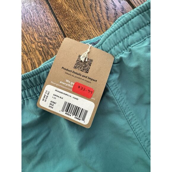 Patagonia Kids' 4" Baggies Shorts Unlined Subtidal Blue Large (12) NWT - Picture 4 of 6